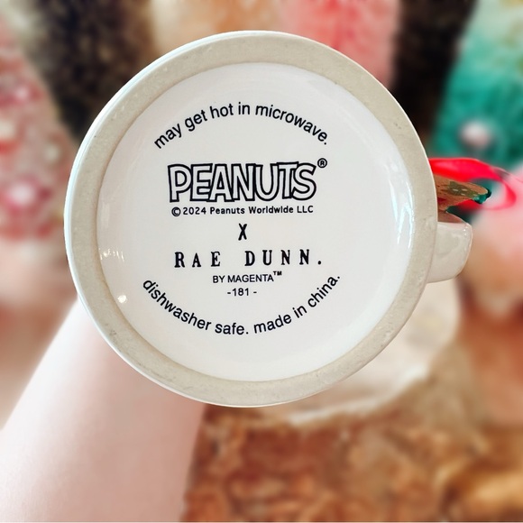 NEW Rae Dunn Snoopy & Woodstock Peanuts Christmas Cheer Tree Mug - Picture 11 of 11